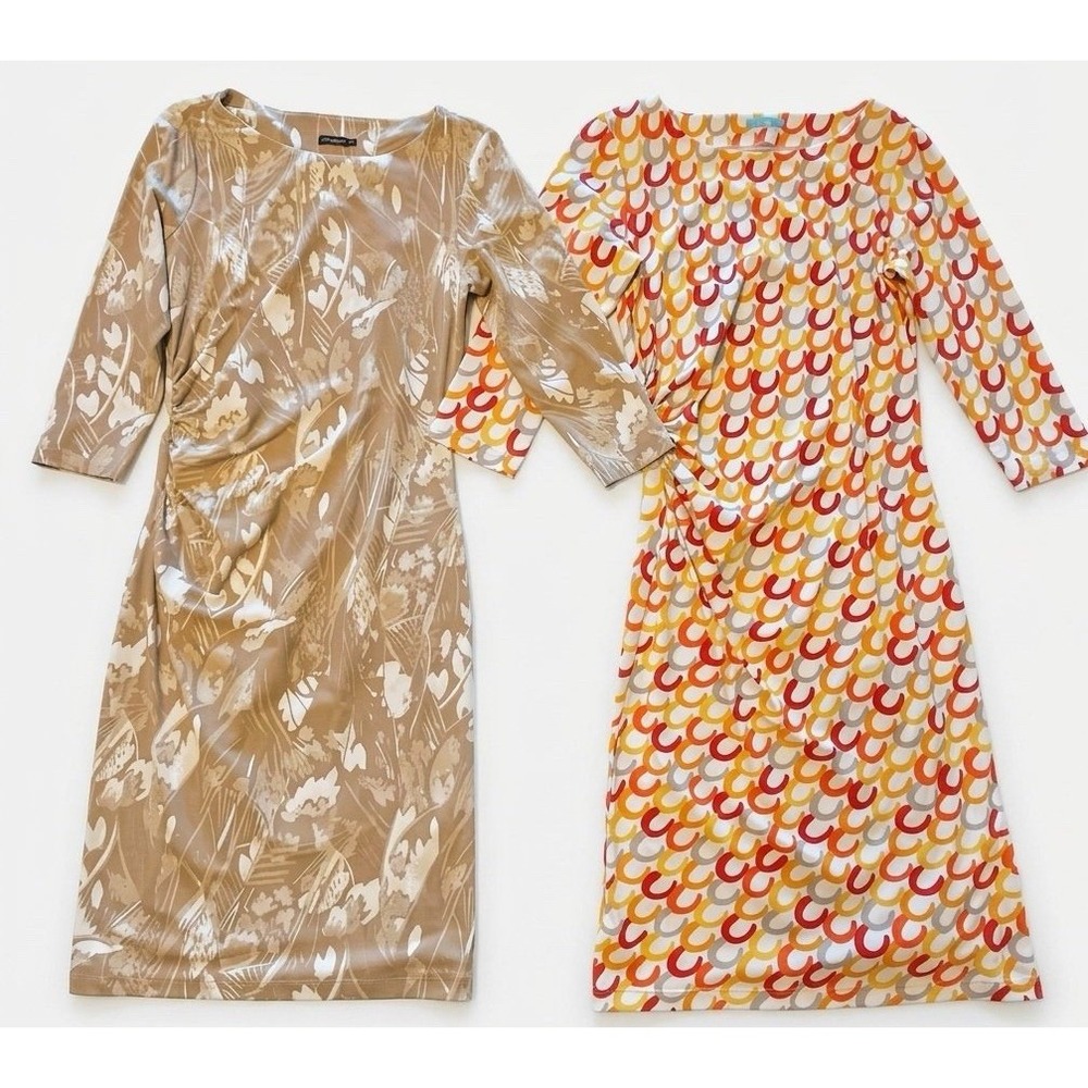 J. Mclaughlin Catalina Cloth Summer Dresses XS Lot Of 2 Scrunch Preppy Resort